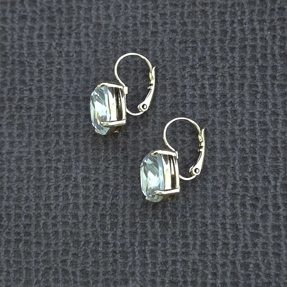 Kate Spade♠️ Clear Faceted Crystal💎 Cushion Earrings - Picture 6 of 16